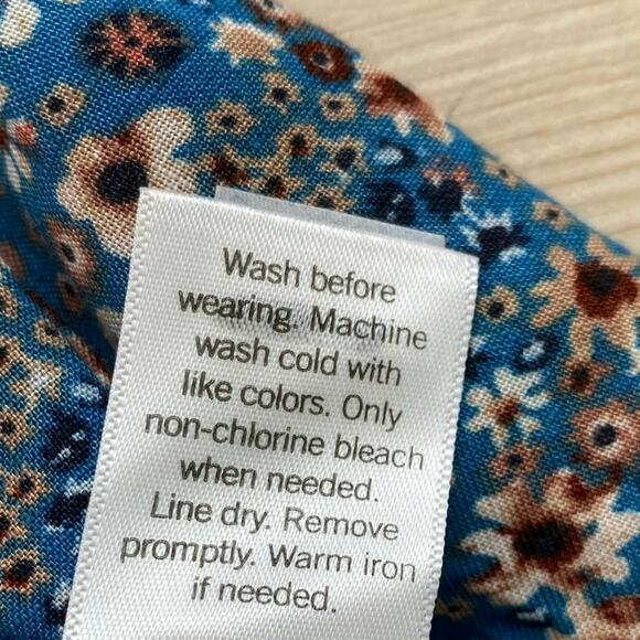 Sonoma Floral Faux Wrap Midi Skirt Women OX Blue Ruffle Cottagecore Boho‎ NWOT - Picture 10 of 10